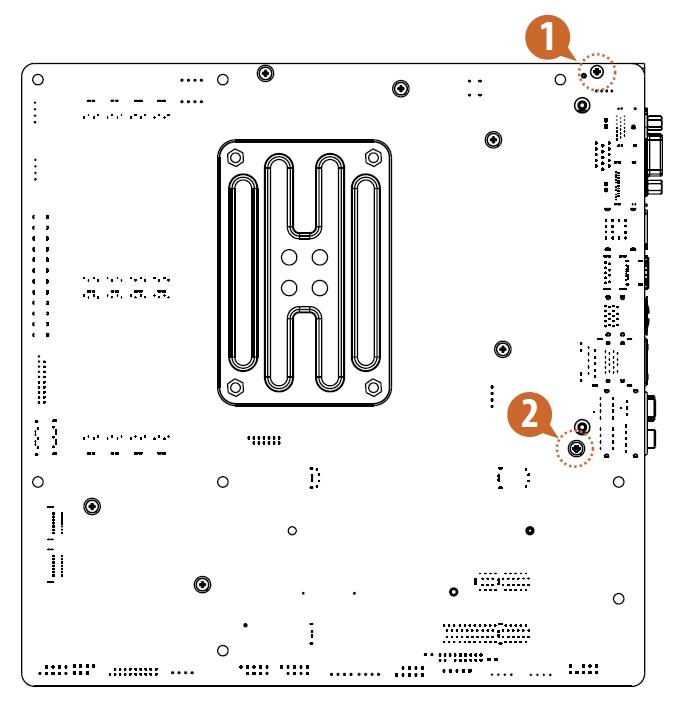 Position of screws