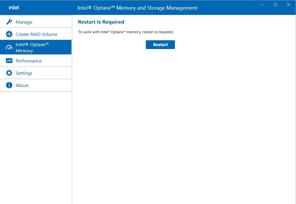 Erase all data on the Intel® Optane™ memory module and click <Enable> step 2