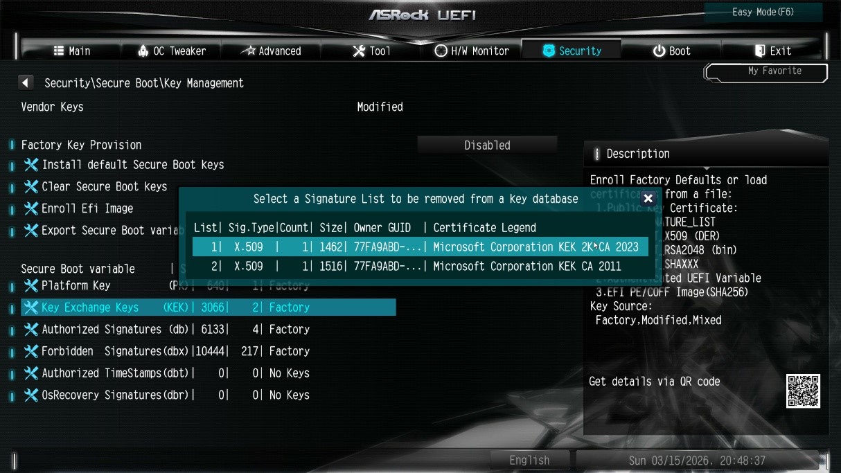 Microsoft Corporation KEK 2K CA 2023